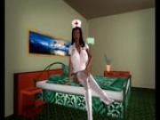 3d cartoon ebony busty nurse