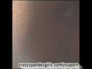 Pornmade in black nylon catsuit (clip)