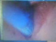 skype girl using blue toy