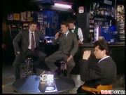 Three men watch the fucking show