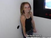 Red Head Teen Sucking Off Glory Hole Penis!