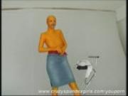 Blonde babe strips in spandex