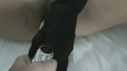Jamming the wife with a huge dildo