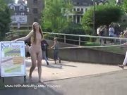 Hot blonde nude in public