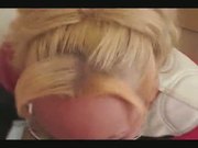 Blonde biker girlfriend motel room blowjob