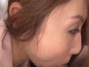 Yui Hatano uses her lips to devour a whole dick