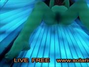 Hidden Cam in Public Solarium Hot Horny Girl masturbating and Fingering on Real Solarium