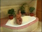 Honey in a tub showing off