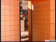 Masturbating exhibitionists in the bathroom
