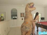 teen latina step sister chased by lesbian loving TREX on a hoverboard then fucked