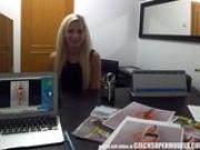 Blonde Model Sucks Agent for a Better Job