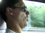 Blonde hitchhiker gets fucked in the car