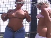 Four Big Tits Flashed In Front Of The Stadium In Tampa
