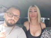 Jennyfer Stone shows her big ass and her pussy in the car