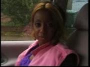 Cute German black girl in passenger seat