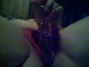 Girl fucking her self with her dildo