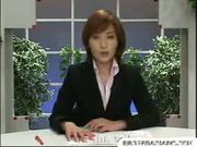 Jap news reporter bukkake