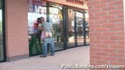 PUBLIC SEX - public couple by a store window