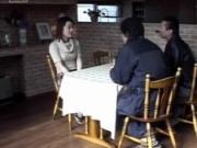 Yuki Mori gets a lot of cum in mouth from sucking two joysticks