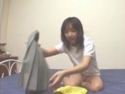Haruka Hoshikawa plays with cunt before licking balls and cock