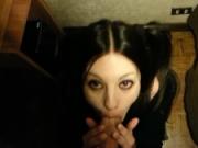 Dead_Girl Goth Teen With Pigtails Used Fuck Mouth Deepthroat Cum On Face