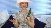 Mature housewife fucks a cucumber