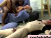 Cuckold slut black cock fuck and oral cum cleanup