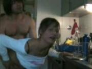 Great couple having some hot sex in the kitchen