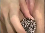 DUTCH GIRL FUCKING HERSELF WITH A HAIRBRUSH