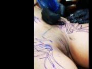 Getting pierced and tattoo session