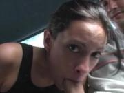 Random Girl Gives Blowjob In The Back Seat