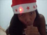 Christmas xmas porno deepthroat throatpie video from Thai teen Heather Deep