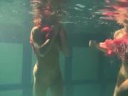 Lilia Mihalkova and Natalia Kupalka underwater lesbians