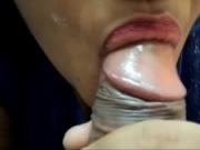 HOT INDIAN GIRLFRIEND CLOSEUP BLOWJOB & EATING MY CUM