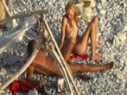 Skinny nudist fucked in beach