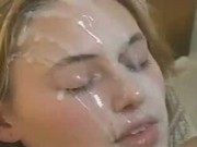 cum on blonde girl face