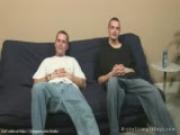 Two horny studs on sofa