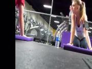Two hot girls with great ass on treadmill