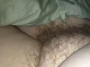 revealing the wifes soft furry natural hairy pubic bush.