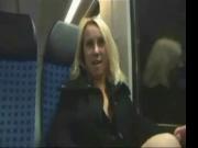 Pretty blonde in train