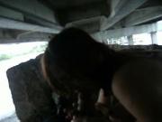 Fayetoy eating cock under a bridge