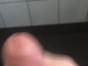 Danish guy masturbating in public toilet in Denmark