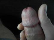 teasing my cock head + precum