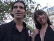 Manon beautiful brunette gets caught by 2 guys