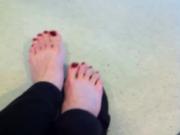 Long Red Pedi Toes Xo