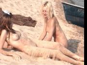 Nude russian girlfriends on the public beach