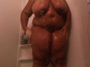 BBW ebony in shower