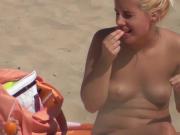 Small tits blonde sweedish tanned blonde girl topless