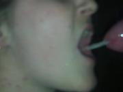 Tasty cum, eating cum, sprayed in mouth, swallowing bitch