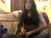 pantyhose wank with wig and make up